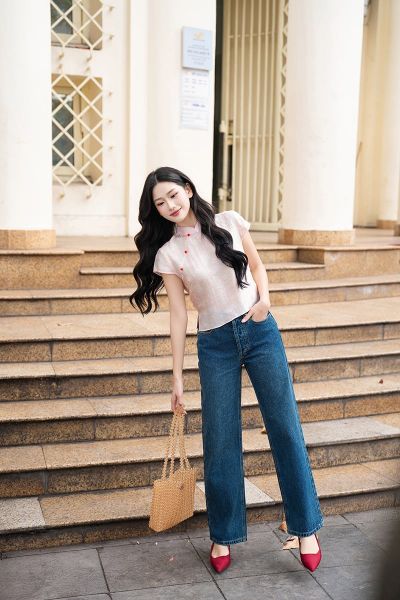 Áo Nữ TheBlueTshirt Cánh Lụa Tơ Tằm - Hồng Dâu