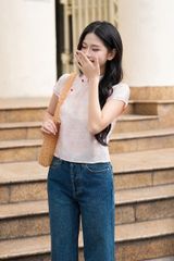 Áo Nữ TheBlueTshirt Cánh Lụa Tơ Tằm - Hồng Dâu