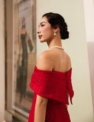 Áo Dài Gấm Nữ F2 Đỏ Pride Việt Nam - Không Kèm Quần