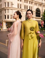 Áo Dài Voan Nữ F2 Dưa Cải Pride Việt Nam - Không Kèm Quần