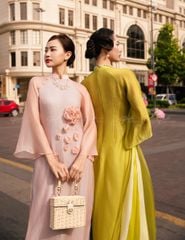 Áo Dài Voan Nữ F2 Dưa Cải Pride Việt Nam - Không Kèm Quần