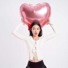 Áo Thun Nữ DOTTIE Gân Cột Nơ - Trắng - T0863