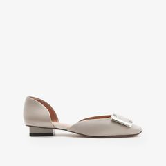 Giày Cao Gót Nữ Pazzion Beatrice Silver Square Buckle Heels