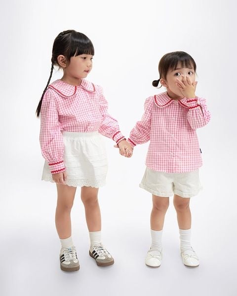 Áo Sơ Mi Bé Gái TheBlueTshirt BlueKid Jessie Shirt - Pink Gingham