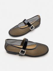Giày Búp Bê Nữ Pazzion Ellie Mesh Buckled Mary Janes
