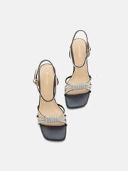 Giày Sandals Nữ Pazzion Emery Crystal Embellished Knot Strap Heel Sandals