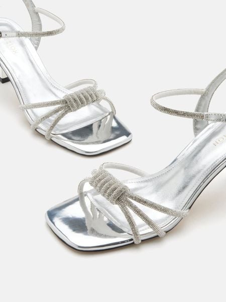 Giày Sandals Nữ Pazzion Emery Crystal Embellished Knot Strap Heel Sandals