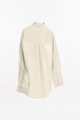 Áo Sơ Mi Nữ TheBlueTshirt New Pocket Oversize Shirt - Beige Poplin 110