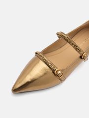 Giày Búp Bê Nữ Pazzion Eva Chained Strappy Pointed Toe Flats