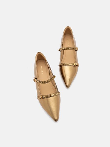 Giày Búp Bê Nữ Pazzion Eva Chained Strappy Pointed Toe Flats