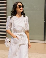 Đầm F2 Linen Trắng