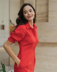 Đầm F2 Linen Đỏ