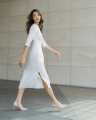 Đầm F2 Linen Trắng