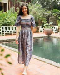 Đầm F2 Nữ Lụa Xanh Work From Home