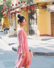 Đầm F2 Linen Hồng Modern Meets Heritage