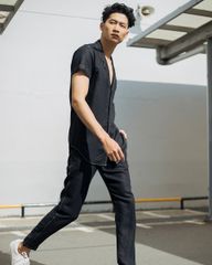 Quần Dài Nam F2 Linen Xanh Đen