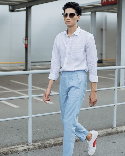 Quần Dài Nam F2 Linen Xanh