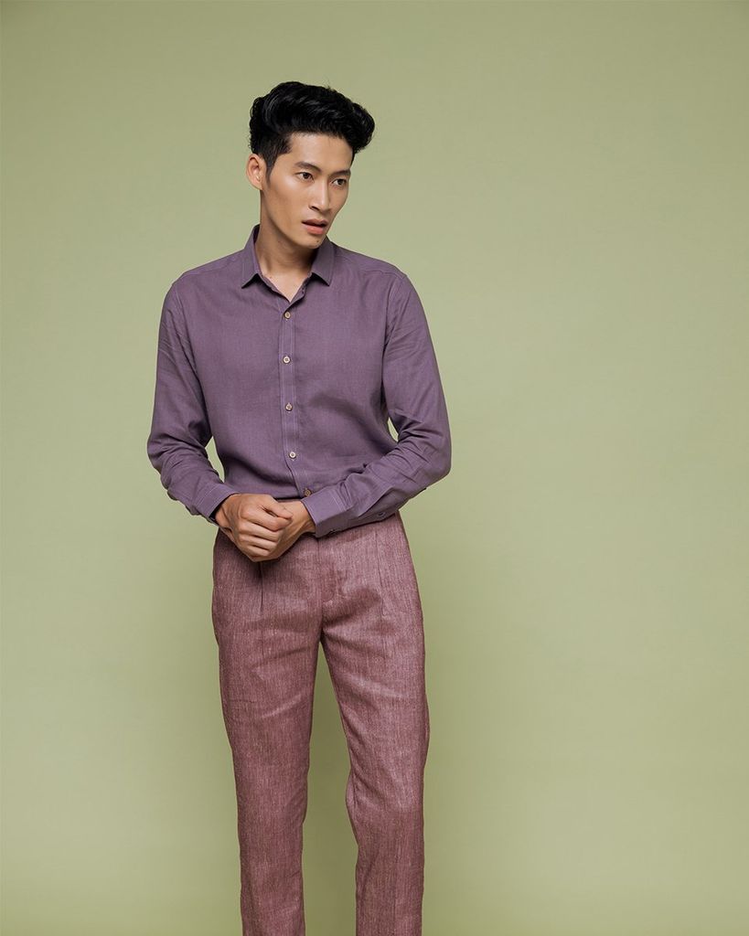 Quần Dài Nam F2 Linen Hồng