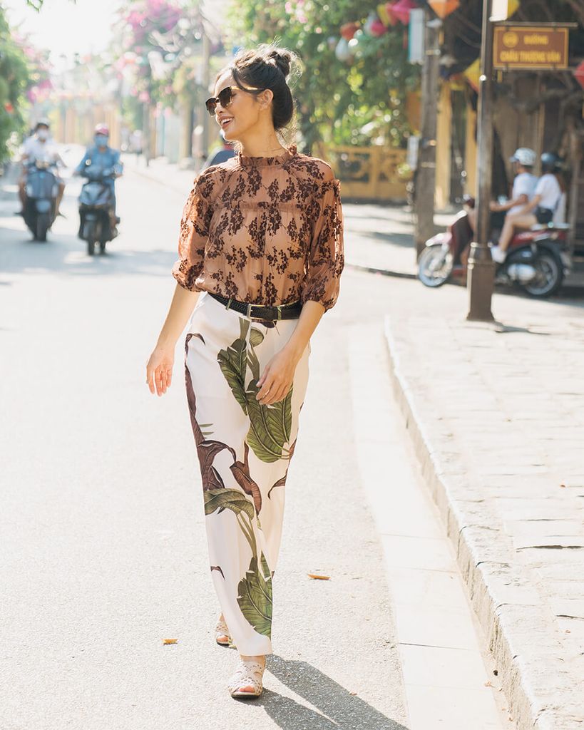 Quần Dài Nữ F2 Lụa Xanh Modern Meets Heritage