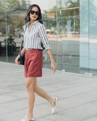 Quần Short Nữ F2 Linen Đỏ Chu Du Phố