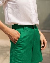 Quần Short Nữ F2 Linen Xanh Tru Du Phố