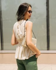 Quần Short Nữ F2 Linen Rêu Tru Du Phố