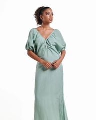 Đầm Nữ F2 Linen Xanh