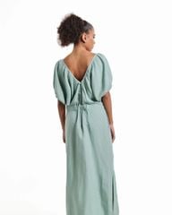 Đầm Nữ F2 Linen Xanh