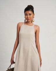 Đầm Linen Nữ F2 Xám Modern Women