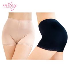 Combo 2 Quần Lót Đùi Nữ Mặc Trong Chân Váy 25.5cm Miley Lingerie FDS0106_0906 - Màu Đen, Màu Da