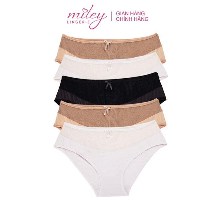 Combo 5 Quần Lót Nữ Thun Lạnh Cao Cấp Phối Ren Ép Bông Miley Lingerie ACTIVE FMM34 (Ngẫu Nhiên)