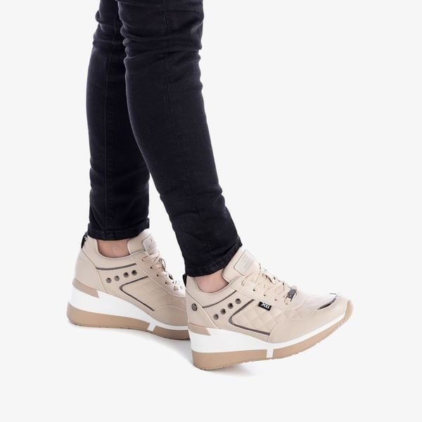 [Trưng bày] Giày Sneakers Nữ XTI Beige Pu Ladies Shoes