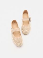 Giày Lười Nữ Pazzion Maple Diamante Buckle Espadrille Flats