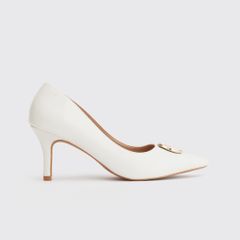 Giày Cao Gót Nữ THÁI TUẤN Bít Mũi Nhọn Màu Trắng