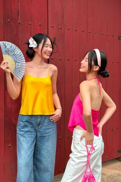 Áo Nữ TheBlueTshirt Daily Cami Top - Lụa Tổng Hợp Vàng Mustard
