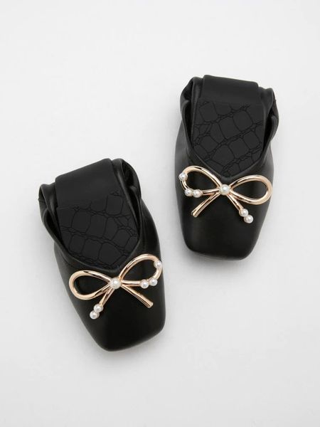 Giày Búp Bê Nữ Pazzion Hailey Foldable Square-Toe Bow Flats