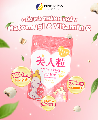 Viên Uống Trắng Da Hatomugi & Vitamin C Nhật Bản Fine Japan - Nhật Bản (Gói 200 Viên)