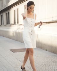 Jumpsuit Nữ F2 Linen Trắng Becoming Unveil