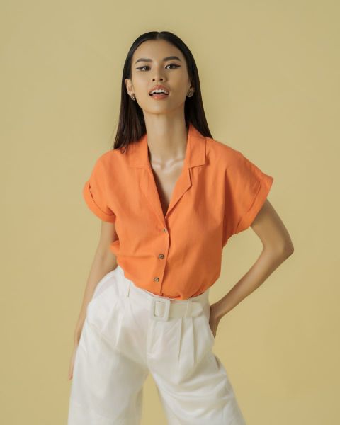Quần Shorts Nữ F2 Linen Trắng A Touch Of Effortless Elegance