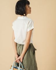Áo Sơ Mi Nữ F2 Linen Trắng Becoming Discover