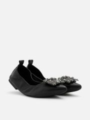 Giày Búp Bê Nữ Pazzion Helene Crystal Buckle Foldable Flats