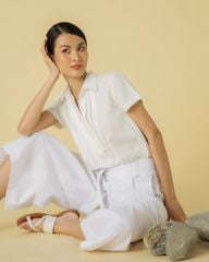 Áo Sơ Mi Nữ Linen Trắng Becoming Discover