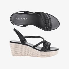 Giày Đế Xuồng Nữ HOLSTER Party Espadrille Black