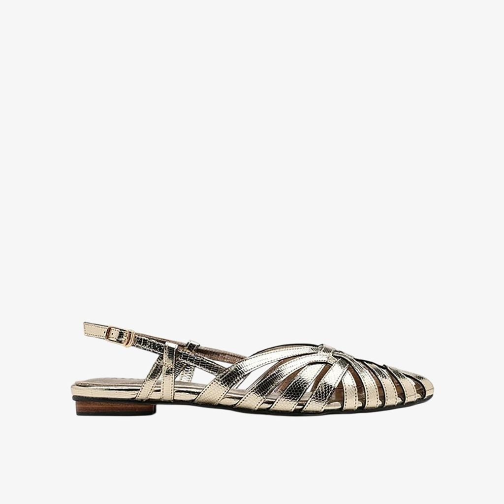 Giày Búp Bê Nữ Pazzion Rebekah Strappy Metallic Slingback Flats
