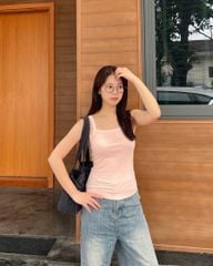 Áo Thun Nữ TheBlueTshirt 90s Tank - Pink Bamboo Cotton