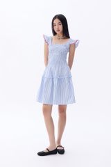 Đầm Nữ TheBlueTshirt Mini People Stripe Dress - Red ZigZag Lace