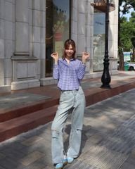 Áo Sơ Mi Nữ TheBlueTshirt Ultimate Classic Shirt - Royal Blue Gingham