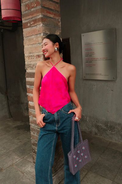 Yếm Nữ TheBlueTshirt Lụa Tơ Tằm Thiếu Nữ - Hồng Sen
