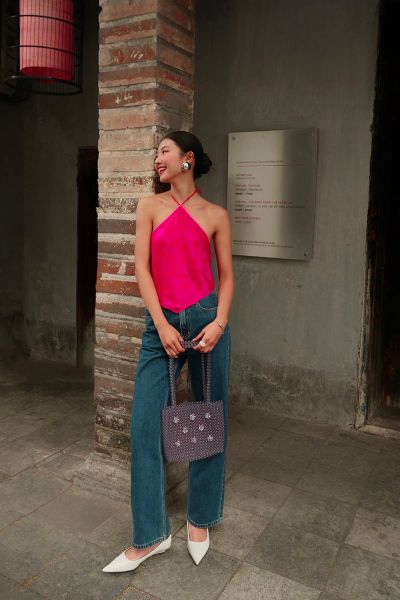 Yếm Nữ TheBlueTshirt Lụa Tơ Tằm Thiếu Nữ - Hồng Sen