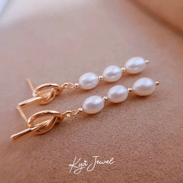 Khuyên tai nữ KYA JEWEL Knot Pearl